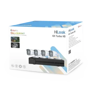 Kit TurboHD 1080p / DVR 4 Canales / 4 Cámaras Bala ColorVu con Micrófono Integrado / Fuente de Poder / Accesorios de Instalación